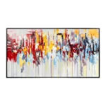 Urban Pulse – Hand-Painted Abstract Cityscape Oil Painting