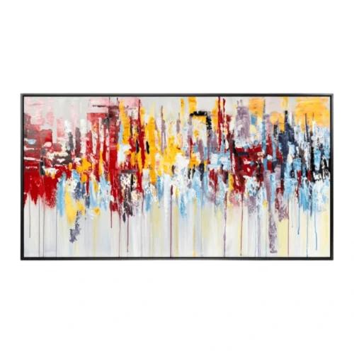 Urban Pulse – Hand-Painted Abstract Cityscape Oil Painting