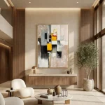 Urban Blocks – Hand-Painted Geometric Abstract Oil Painting - Image 3