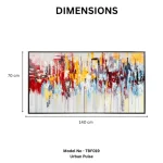 Urban Pulse – Hand-Painted Abstract Cityscape Oil Painting - Image 3