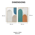 Nordic Arch – Hand-Painted Geometric Oil Painting Set (2 Pieces) - Image 3