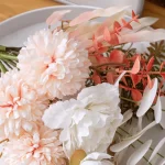 Artificial Peach & Ivory Garden Bouquet - Image 7