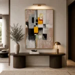 Urban Blocks – Hand-Painted Geometric Abstract Oil Painting - Image 5