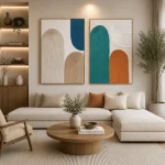 Nordic Arch – Hand-Painted Geometric Oil Painting Set (2 Pieces) - Image 2
