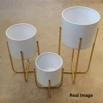 Nordic Luxe Metal Plant Stand Set - Image 4
