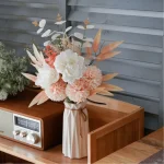 Artificial Peach & Ivory Garden Bouquet - Image 8