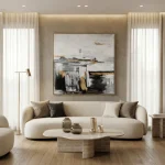 Nordic Luxe – Hand-Painted Abstract Oil Painting - Image 4