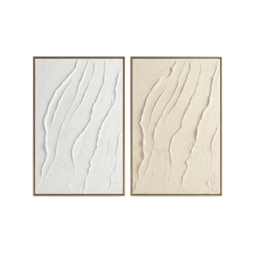 Ivory Terrain – Hand-Painted Textured Oil Painting Set (2 Pieces)