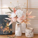 Artificial Peach & Ivory Garden Bouquet - Image 3