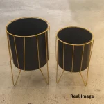 Black Aura Metal Plant Stand Set - Image 3