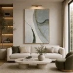 Sage Flow – Hand-Painted Contemporary Abstract Oil Painting - Image 4