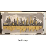 Metropolitan Luxe – Hand-Painted Cityscape Oil Painting - Image 2