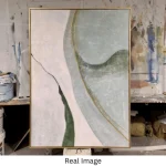 Sage Flow – Hand-Painted Contemporary Abstract Oil Painting - Image 5