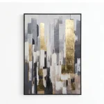 Metropolitan Glow – Hand-Painted Geometric Abstract Oil Painting