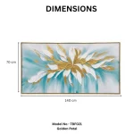 Golden Petal – Hand-Painted Floral Oil Painting - Image 3