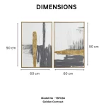 Golden Contrast – Hand-Painted Abstract Oil Painting Set (2 Pieces) - Image 3