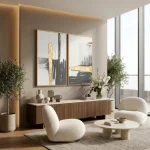 Golden Contrast – Hand-Painted Abstract Oil Painting Set (2 Pieces) - Image 4
