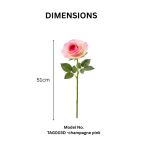 Single Stem Velvet Artificial Candy Blush Rose Flower  - Image 2
