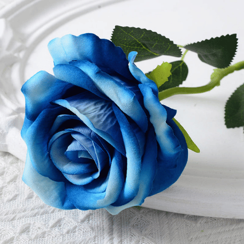 345 Artificial Deep Blue Rose Flower