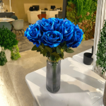 Single Stem Velvet Artificial Deep Blue Rose Flower  - Image 4