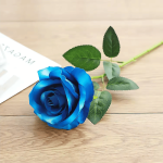 Single Stem Velvet Artificial Deep Blue Rose Flower  - Image 5