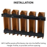 Premium WPC Baffle Ceiling System - Panel & Hanger Profile - Image 12