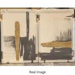 Golden Contrast – Hand-Painted Abstract Oil Painting Set (2 Pieces) - Image 5