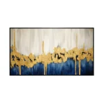 Midnight Gold – Hand-Painted Abstract Oil Painting