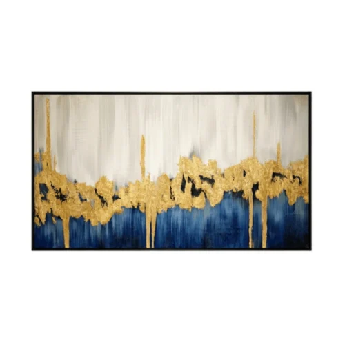 Midnight Gold – Hand-Painted Abstract Oil Painting