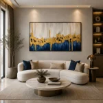 Midnight Gold – Hand-Painted Abstract Oil Painting - Image 4