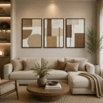 Architectural Form Trio – Hand-Painted Abstract Oil Painting Set (3 Pieces) - Image 4