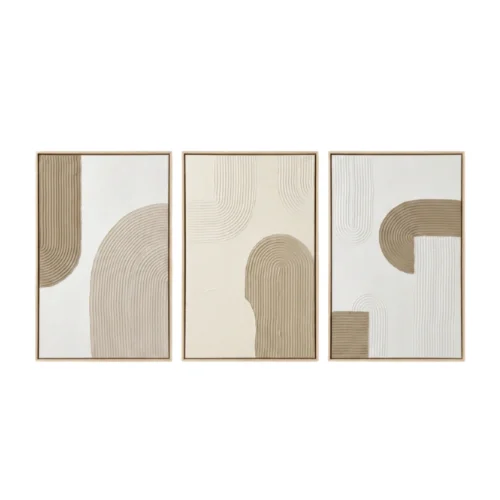 Soft Curve Trio – Hand-Painted Abstract Oil Painting Set (3 Pieces)