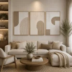 Soft Curve Trio – Hand-Painted Abstract Oil Painting Set (3 Pieces) - Image 4