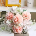 Artificial Peony Hydrangea Button Mum Bouquet - Image 2