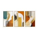 Golden Arc Trio – Hand-Painted Abstract Oil Painting Set (3 Pieces)