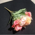 Artificial Peony Hydrangea Button Mum Bouquet - Image 10