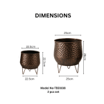 Copper Luxe Metal Planter Set - Image 2