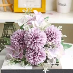 Artificial Peony Hydrangea Button Mum Bouquet - Image 11