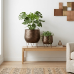 Copper Luxe Metal Planter Set - Image 4
