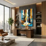 City Lights – Hand-Painted Contemporary Abstract Oil Painting - Image 5