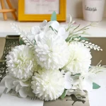 Artificial Peony Hydrangea Button Mum Bouquet - Image 14