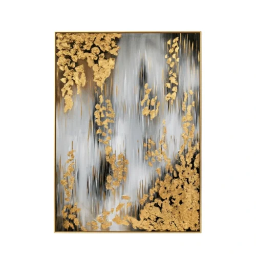 Golden Mist – Hand-Painted Contemporary Abstract Oil Painting