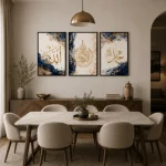 Azure Noor Trio – Islamic Canvas Printed Wall Art Set (3 Pieces) - Image 2