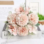 Artificial Peony Hydrangea Button Mum Bouquet - Image 17
