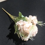 Artificial Peony Hydrangea Button Mum Bouquet - Image 19