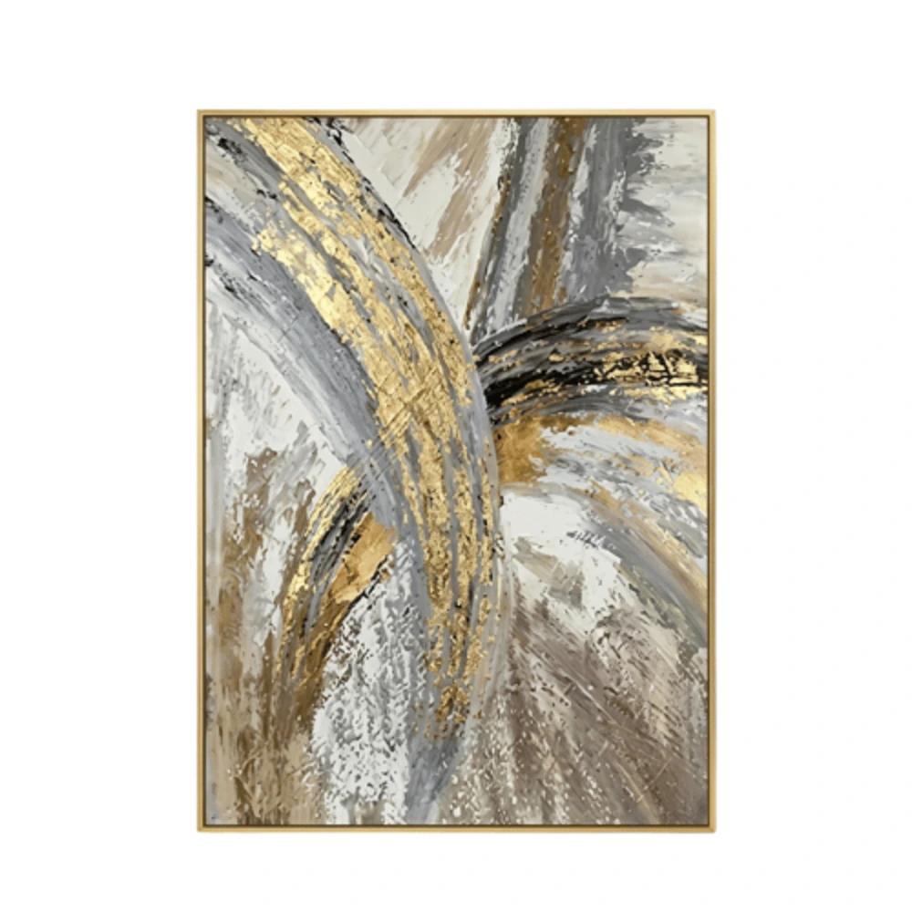 61-61 Textura Gold – Hand-Painted Contemporary Abstract Oil