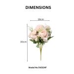 Artificial Peony Hydrangea Button Mum Bouquet - Image 18