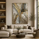 Textura Gold – Hand-Painted Contemporary Abstract Oil Painting - Image 4