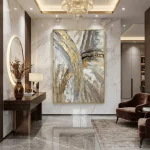 Textura Gold – Hand-Painted Contemporary Abstract Oil Painting - Image 2