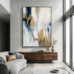 Azure Luxe – Hand-Painted Contemporary Abstract Oil Painting - Image 6